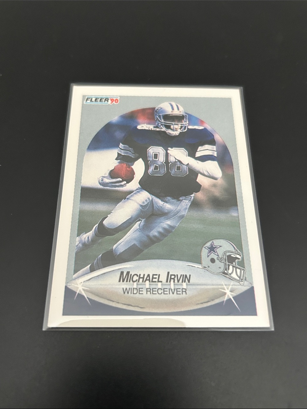 1990 Fleer Michael Irvin Football Card - Silver/Blue